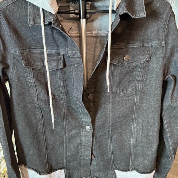 White Birch Black Jean Jacket with Hood NWOT - Picture 2 of 8
